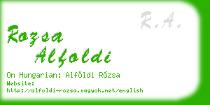 rozsa alfoldi business card